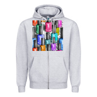 Heather Grey colorful nail polish seamless pattern bbs Zipper Hoodie - BundleAndBundleShop