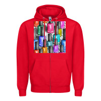 Red colorful nail polish seamless pattern bbs Zipper Hoodie - BundleAndBundleShop