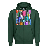 Sports Green colorful nail polish seamless pattern bbs Zipper Hoodie - BundleAndBundleShop