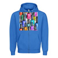 True Royal colorful nail polish seamless pattern bbs Zipper Hoodie - BundleAndBundleShop