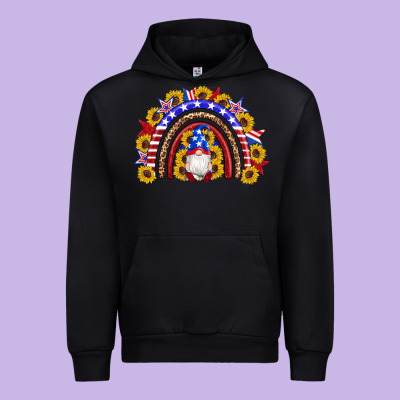 American Flag Gnomes Sunflowers Rainbow Urban Hoodie Designed By Artiststas