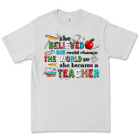 Dove Grey she believed she could change the world so she bec Premium Tee - NancyCooperArtShop