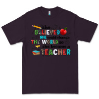 Plum she believed she could change the world so she bec Premium Tee - NancyCooperArtShop