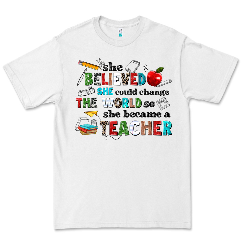 She Believed She Could Change The World So She Bec Premium Tee by NancyCooperArtShop | Teevron