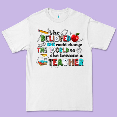 She Believed She Could Change The World So She Bec Premium Tee Designed By Nancycooperartshop