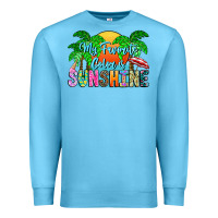 Ocean Blue My Favorite Coloris Sunshine Premium Sweatshirt - CowhideDigitalArt