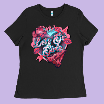 Lets Go Girls Pink Ladies Tee Designed By Nancycooperartshop