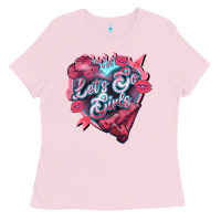 Bubblegum Pink lets go girls pink Ladies Tee - NancyCooperArtShop