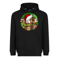 Black Nubian Goat Christmas Heavyweight Hoodie - LillyAllenDesigns
