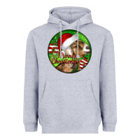 Heather Grey Nubian Goat Christmas Heavyweight Hoodie - LillyAllenDesigns