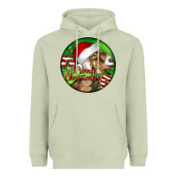 Matcha Nubian Goat Christmas Heavyweight Hoodie - LillyAllenDesigns