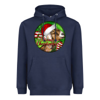 Navy Nubian Goat Christmas Heavyweight Hoodie - LillyAllenDesigns
