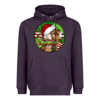 Plum Nubian Goat Christmas Heavyweight Hoodie - LillyAllenDesigns