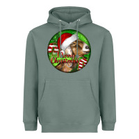 Sage Nubian Goat Christmas Heavyweight Hoodie - LillyAllenDesigns