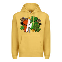 Antique Gold Irish flag shamrock St. Patricks Day Premium Hoodie - FaDigitalArtStudio