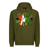 Army Green Irish flag shamrock St. Patricks Day Premium Hoodie - FaDigitalArtStudio