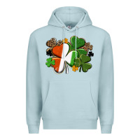 Blue Mist Irish flag shamrock St. Patricks Day Premium Hoodie - FaDigitalArtStudio