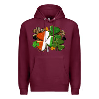 Burgundy Irish flag shamrock St. Patricks Day Premium Hoodie - FaDigitalArtStudio