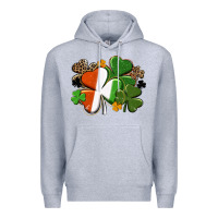 Heather Grey Irish flag shamrock St. Patricks Day Premium Hoodie - FaDigitalArtStudio