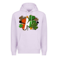 Lilac Irish flag shamrock St. Patricks Day Premium Hoodie - FaDigitalArtStudio