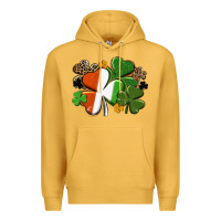 Mustard Irish flag shamrock St. Patricks Day Premium Hoodie - FaDigitalArtStudio