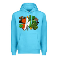 Ocean Blue Irish flag shamrock St. Patricks Day Premium Hoodie - FaDigitalArtStudio