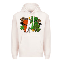 Pale Pink Irish flag shamrock St. Patricks Day Premium Hoodie - FaDigitalArtStudio