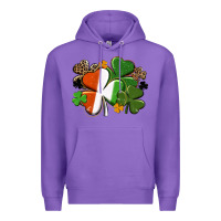 Purple Irish flag shamrock St. Patricks Day Premium Hoodie - FaDigitalArtStudio