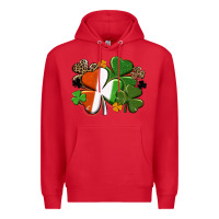Red Irish flag shamrock St. Patricks Day Premium Hoodie - FaDigitalArtStudio