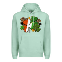 Seafoam Irish flag shamrock St. Patricks Day Premium Hoodie - FaDigitalArtStudio
