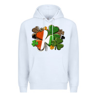 White Irish flag shamrock St. Patricks Day Premium Hoodie - FaDigitalArtStudio