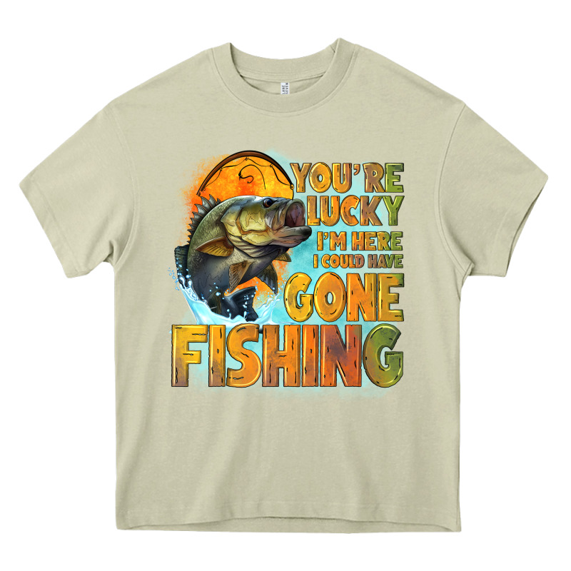 Youre Lucky Im Here I Could Have Gone Fishing Heavy Core Tee by NancyCooperArtShop | Teevron