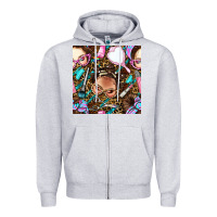 Heather Grey hairdresser messy bun hand mirror and scissors with leopard and tiger  Zipper Hoodie - BundleAndBundleShop