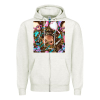 Oatmeal Heather hairdresser messy bun hand mirror and scissors with leopard and tiger  Zipper Hoodie - BundleAndBundleShop