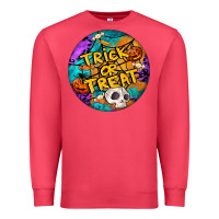 Cardinal Trick Or Treat Hallowen Round Premium Sweatshirt - LillyAllenDesigns