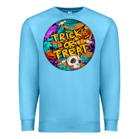 Ocean Blue Trick Or Treat Hallowen Round Premium Sweatshirt - LillyAllenDesigns