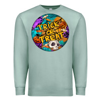 Seafoam Trick Or Treat Hallowen Round Premium Sweatshirt - LillyAllenDesigns