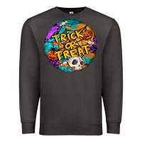 Smoke Trick Or Treat Hallowen Round Premium Sweatshirt - LillyAllenDesigns