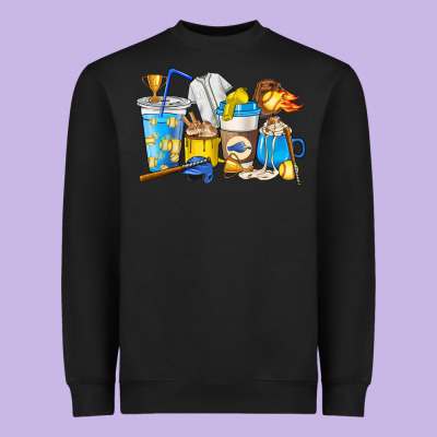Softball Coffee Cups Heavyweight Sweatshirt Designed By Howdyjamesfarm