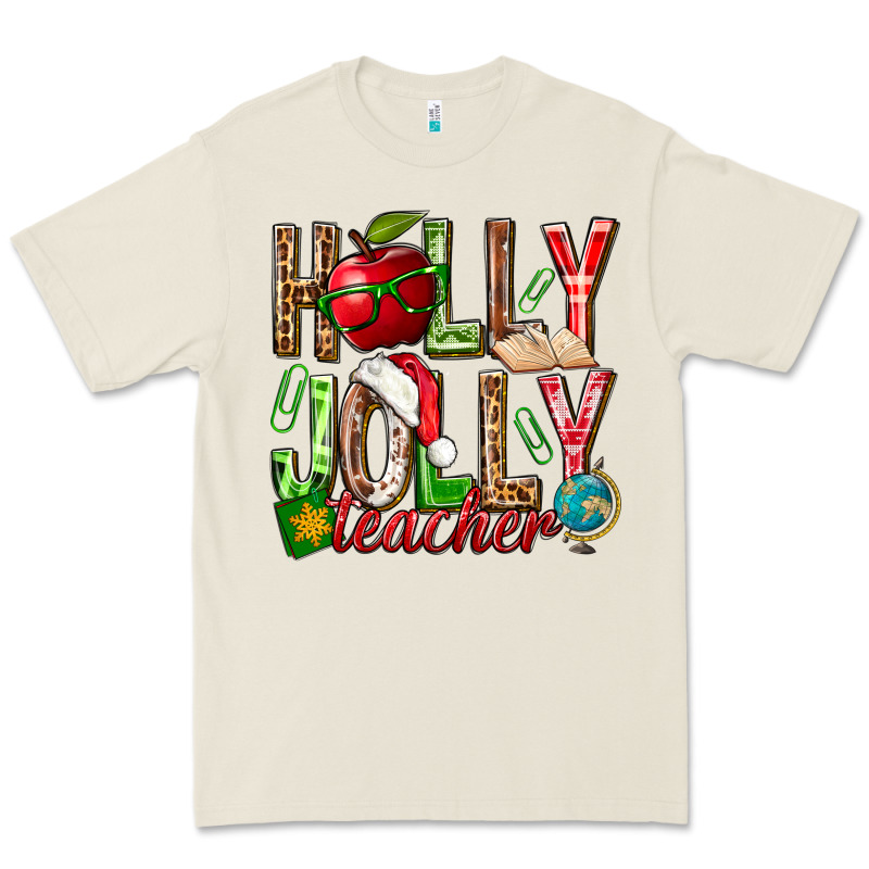 Holly Jolly Teacher Premium Tee by NancyCooperArtShop | Teevron