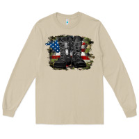 Mushroom american flag with army boots Long Sleeve Tee - RanaPortraitStore