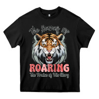 Black the heavens are roaring tiger Heavy Core Tee - MaliasSmallBusiness