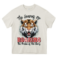 Cream the heavens are roaring tiger Heavy Core Tee - MaliasSmallBusiness