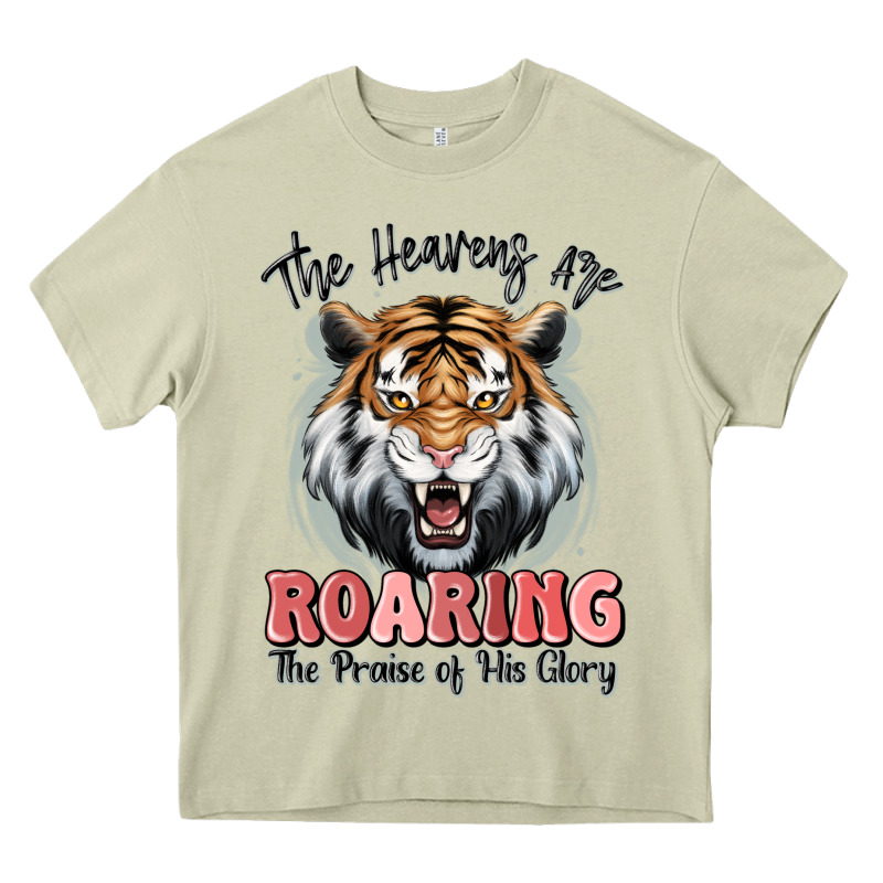 The Heavens Are Roaring Tiger Heavy Core Tee by MaliasSmallBusiness | Teevron