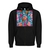 Black breast cancer coffee cups with butterfly seamless pattern bbs Zipper Hoodie - BundleAndBundleShop
