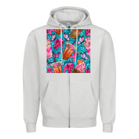 Dove Grey breast cancer coffee cups with butterfly seamless pattern bbs Zipper Hoodie - BundleAndBundleShop