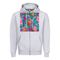 Heather Grey breast cancer coffee cups with butterfly seamless pattern bbs Zipper Hoodie - BundleAndBundleShop
