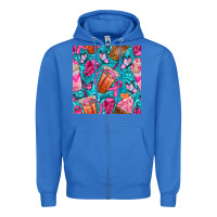 True Royal breast cancer coffee cups with butterfly seamless pattern bbs Zipper Hoodie - BundleAndBundleShop