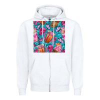 White breast cancer coffee cups with butterfly seamless pattern bbs Zipper Hoodie - BundleAndBundleShop
