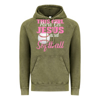 Vintage Olive This Girl Jesus And Softball Vintage Hoodie - Bettercallsaul